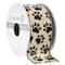 1.5" x 3yd. Wired Natural Paw Print Ribbon by Celebrate It™ Classic